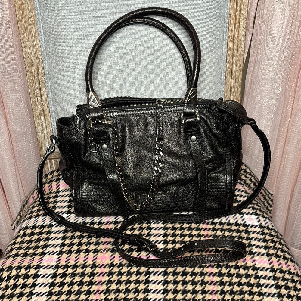 Burberry Black leather Y2K bag